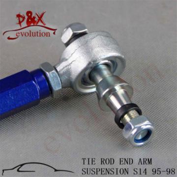 2pcs Turbo Outer Tie Rod End Arm Suspension fit for 95-98 240SX S14 SR20 silver