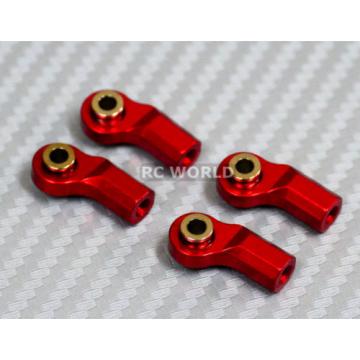 M3 METAL BENT Angled ROD ENDS For Aluminum Link Ends  RED  (4PCS)