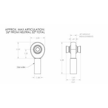 CHROMOLY 7/8-14 RH - 3/4 HOLE  HEIM JOINT - ROD END  KMX XRM