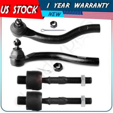 4 Piece Suspension Set Inner &amp; Outer Tie Rod Ends for 03-07 Honda Accord 2.4L