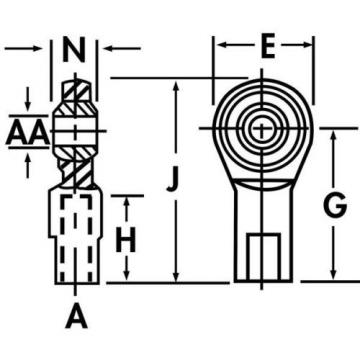 QA1 GFR6T Female Rod End, SS, RH, 3/8-24