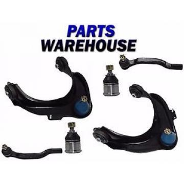 6 Pcs Kit Front Upper Control Arms Left &amp; Right and Front Outer Tie Rod Ends ...