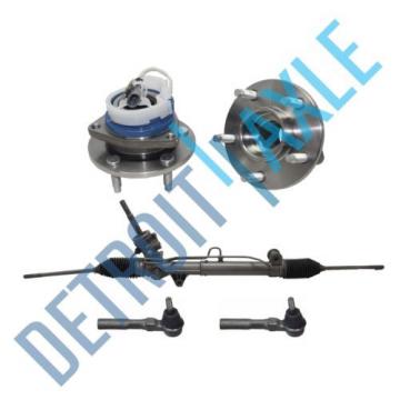 Steering Rack and Pinion AWD + 2 Outer Tie Rod + 2 Wheel Hub Bearing Assembly