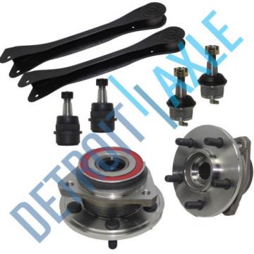 2 Front Wheel Hub Bearing Assembly 4WD 2WD + 2 Upper Control Arm + 4 Ball Joint