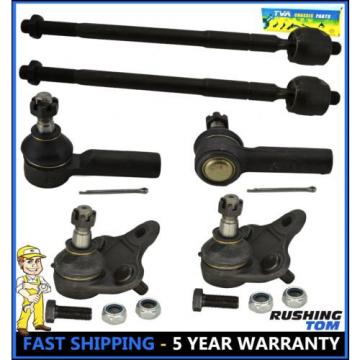 6 Pc Kit Front Inner Outer Tie Rod End Lower Ball Joint Toyota Corolla Geo Prizm