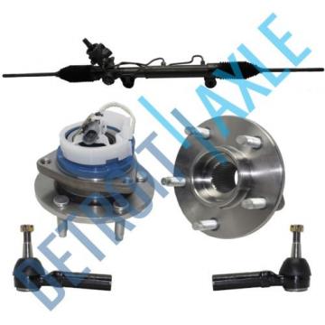 Complete Rack and Pinion + 2 NEW Outer Tie Rod + 2 Wheel Hub Bearing Assembly