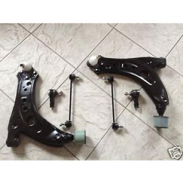 SEAT IBIZA 02-08 TWO FRONT WISHBONE ARMS /2 ANTI ROLL BAR LINKS+2 TRACK ROD ENDS