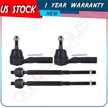 4 Pcs Suspension Inner Outer Tie Rod Ends for 2007-2012 DODGE CALIBER