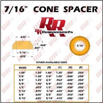 (16 PC) 7/16&#034; Cone Spacer .468&#034; tall for Heim Joints, Joint Rod Ends &amp; Heims End