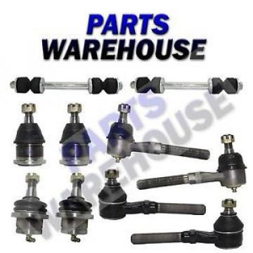 10 Piece Kit Upper Lower Ball Joints Inner Outer Tie Rod Ends Sway Bar Links