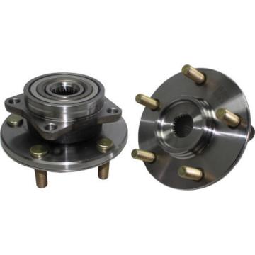 2 Front Wheel Hub and Bearing Assembly w/o ABS + 2 Outer + 2 Inner Tie Rod Ends