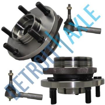 4 pc Set - 2 Wheel Hub and Bearing Assembly + 2 Outer Tie Rod 15&#034; 16&#034; 17&#034; Wheels