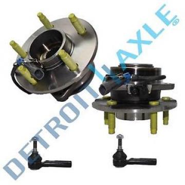 New 4pc Kit: 2 Front Wheel Bearing &amp; Hub Assembly + 2 Outer Tie Rod End w/ ABS