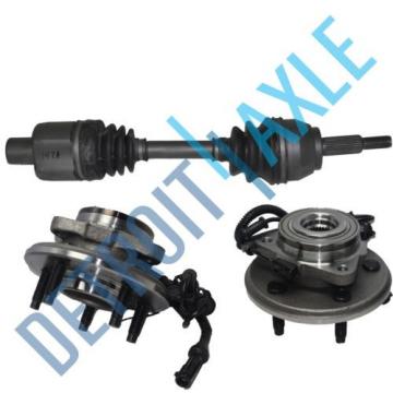 2 Front Wheel Hub and Bearing Assembly w/ ABS + Passenger Side CV Axle 4WD 4 Dr