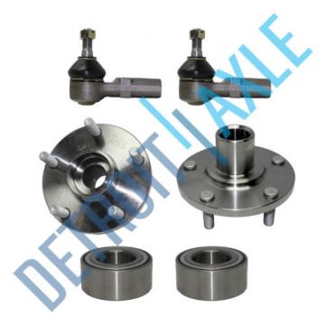 4 pc Set: 2 FRONT  Wheel Hub Bearing Assembly + 2 Outer Tie Rods