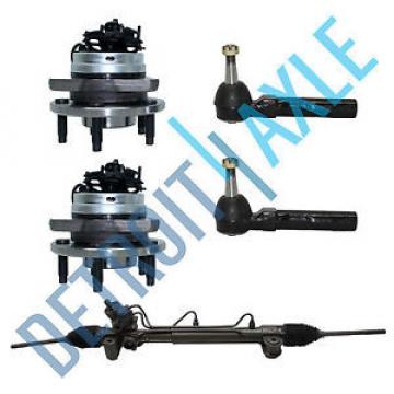 Power Steering Rack and Pinion + 2 Wheel Hub Bearing Assembly w/ ABS + 2 Tie Rod