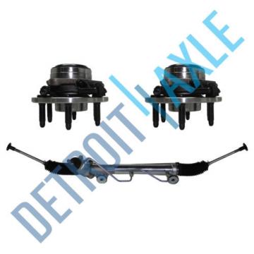 3 pc Set: Steering Rack and Pinion + 2 Wheel Hub Bearing Assembly 2WD w/ ABS