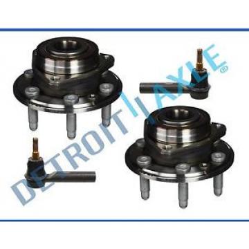 New Pair (2) Front Wheel Hub and Bearing Set + Front Outer Tie Rod Ends