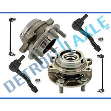 2 Front Wheel Hub &amp; Bearings + Outer Tie Rods + Sway Bar Links fits AWD w/ ABS