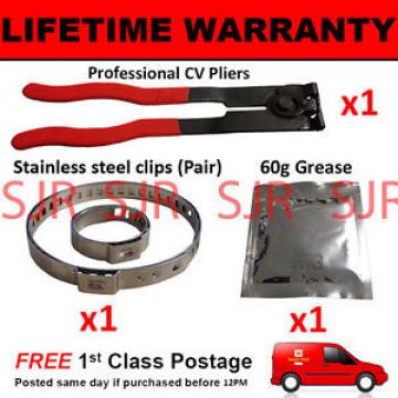 CV BOOT CLAMPS PAIR INNER &amp; OUTER x1 CV GREASE x1 EAR PLIERS x1 KIT 4.1