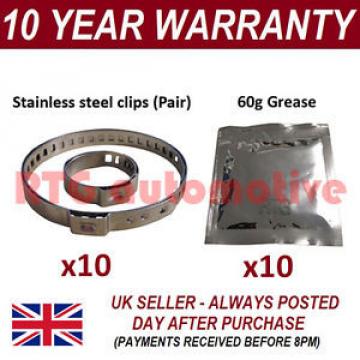 CV BOOT CLAMPS PAIR INNER &amp; OUTER x10 CV GREASE x10 GARAGE TRADE PACK KIT 2.10