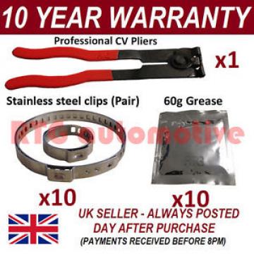 CV BOOT CLAMPS PAIR x10 CV GREASE x10 EAR PLIERS x1 GARAGE TRADE PACK KIT 4.10