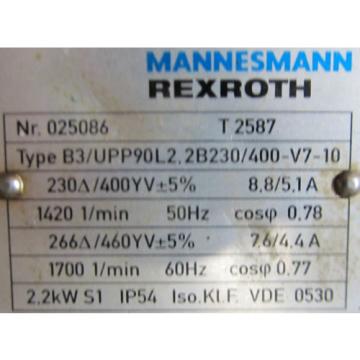 MANNESMANN REXROTH PV7 WITH T 2587 MOTOR Pump