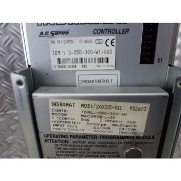T2124 Indramat TDM 1.3-050-300-W1-000 Rexroth Controller + MOD1/1X0315-011