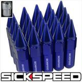 SICKSPEED 20 PC BLUE SPIKED EXTENDED 60MM LOCKING LUG NUTS WHEEL/RIM 14X1.5 L19