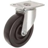 E.R. Wagner Plate Caster, Swivel, Polyolefin Wheel, Plain Bearing, 300 lbs 4&#034;