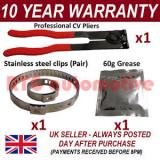 CV BOOT CLAMPS PAIR INNER &amp; OUTER x1 CV GREASE x1 EAR PLIERS x1 KIT 4.1